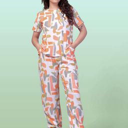 SAKARMAA Women Geometric Printed Night suit-image-85