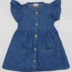 DeFacto Girls Flutter Sleeve Fit & Flare Round Neck Dress-image-71