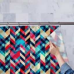 ArtzFolio Blue & Red Printed Waterproof Shower Curtain-image-55