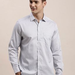 Turtle Spread Collar Long Sleeves Pure Cotton Classic Slim Fit Formal Shirt-image-36