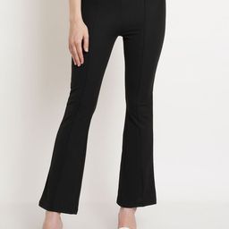 Popwings Women Relaxed Regular Fit Mid-Rise Easy Wash Trousers-image-19