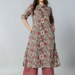 Amayra Women Floral Printed Regular Pure Cotton Kurta with Palazzos-12