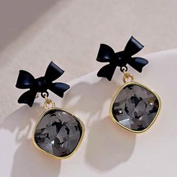 PolluxCraft Gold-Plated Artificial Stones Studded Contemporary Korean Drop Earrings-picture-43