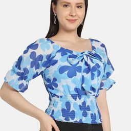 BUY NEW TREND Women Floral Printed Fitted Crop Top-image-62