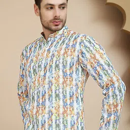 Anouk Rustic Men Abstract Printed Mandarin Collar Kurta-image-52