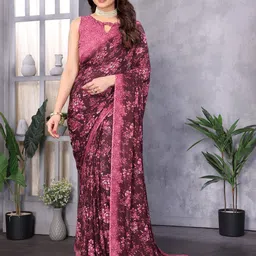 The Textile Hub Floral Printed Saree-image-68