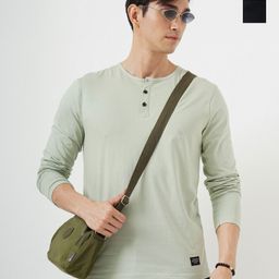 Genoa Men 2 Henley Neck Pure Cotton Slim Fit T-shirt-image-31