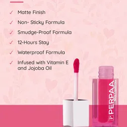 PERPAA Set Of 5 Waterproof Matte Mini Liquid Lipsticks - 1.2ml Each Shade 1-3-7-9-12 image 4
