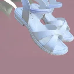 NEW LATEST Girls White Open Toe Flats-image-93