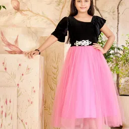 Muhuratam Girls Synthetic Dresses-image-9