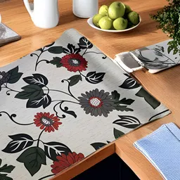 Aura Grey & Red Floral Printed Water Resistant Shelf Liner Organiser-8