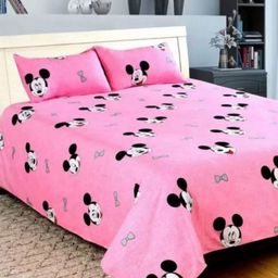 Aura Pink & Black 144 TC King Bedsheet with 2 Pillow Covers-14