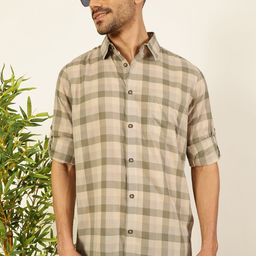 Thomas Scott Men Premium Shepherd Checks Opaque Checked Casual Shirt-picture-34