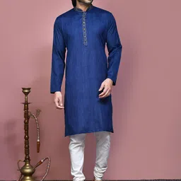 RANAK Men Embroidered Regular Kurta with Pyjamas-image-44