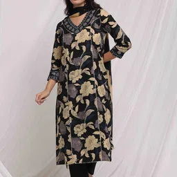 Anouk Women Floral Embroidered Regular Thread Work Pure Cotton Kurta with Trousers & With Dupatta-image-83