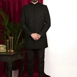 sven suits Embroidered Mandarin Collar Sherwani Set-picture-34