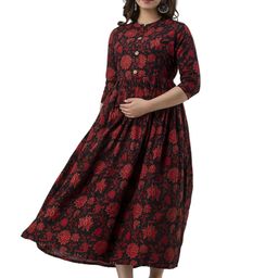 KALINI Women Floral Printed Maternity Anarkali Kurta-image-108