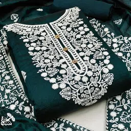 KALINI Green color Embroidered Unstitched Dress Material-image-61