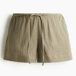 H&M MAMA Drawstring Muslin Shorts-image-84