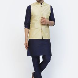 TS LIFESTYLE Men Regular Dupion Silk Kurta with Churidar-image-80
