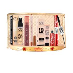 Fashion Colour Set Of 5 Setting Spray, Lipstick- Lip Liner- Mascara & Foundation Combo-image-12