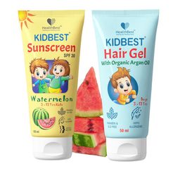 HealthBest Set Of 2 Kidbest Sunscreen SPF30 - 100 ml With Hair Gel - 50 ml-image-27