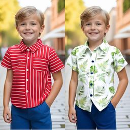 BAESD Boys Pack Of 2 Classic Fit Striped Shirts-image-58