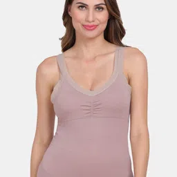 Amour Secret Women Mauve Lightly-Padded Stretch Fit Seamless Camisole-image-78