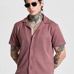 Snitch Men Brown Textured Shirt-image-57