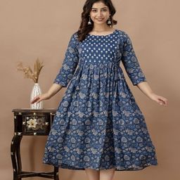 Nevisha Style Women Floral Printed Thread Work Floral Maternity Anarkali Kurta-image-84