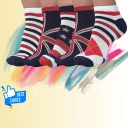 MJE Men Pack Of 5 Patterned Ankle Length Socks-image-36
