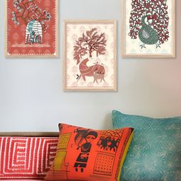 Kotart Brown & Pink 3 Pieces Floral And Botanical Wooden Wall Arts-picture-19