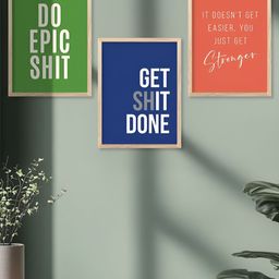 Kotart Brown & Green 3 Pieces Typography Wooden Wall Arts-picture-25