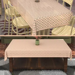 Myntra Elegant Homes Gold-Toned & Grey 2 Pieces Printed Cotton 6-Seater Table Covers-28