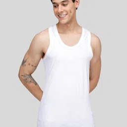 Macho Sporto Pack Of 6 Pure Cotton Undershirt Vests ASI001BRN2P-WHT-6PC-picture-19