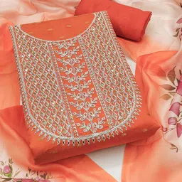 MANVAA Floral Embroidered Sequinned Unstitched Dress Material-picture-54