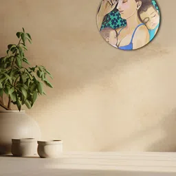 THE QUIRKY HOME Brown & Blue Bond Of Love Printed Ceramic Wall Plate-image-94
