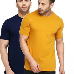 Kroptee Men Pack of 2 Cotton Half Sleeve T-shirt-picture-2