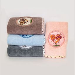 Myntra Elegant Homes 4Pcs Brown & Blue Printed Cotton 500 GSM Hand Towels-13