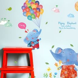 Asian royal Blue & Brown Cartoon Printed Anti-Oil Wall Sticker-0