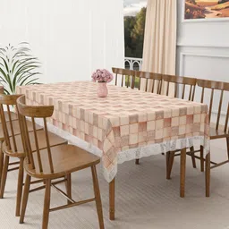 Myntra Elegant Homes Brown Geometric Printed Waterproof 8-Seater Table Cover-image-10