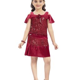 Lei-Chie Girls Embellished Top with Skirt-image-58