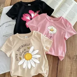 DAMN GUD DG Kids Pack Of 3 Printed Regular T-shirt-picture-1