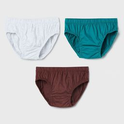 max Boys Pack of 3 Brown & Green Cotton Briefs-image-8