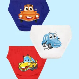 NUSYL Boys Pack Of 3 Printed Pure Cotton Basic Briefs NUBCBRFPO3.0082-image-93