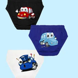 NUSYL Boys Pack of 3 Graphic Printed Pure Cotton Briefs NUBCBRFPO3.0076-image-110