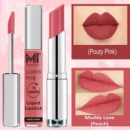 MI FASHION Set of Liquid Lipstick 3.5ml - 03 & Creamy Matte Lipstick 3.5g - 23-16