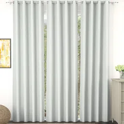Story@home Grey Set of 3 Black Out Door Curtain-28
