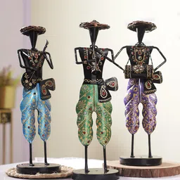 Aapno Rajasthan Blue Green Set Of 3 Musical Figurine-image-38