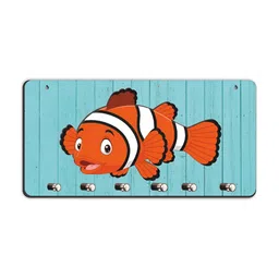 CVANU Blue & Orange Printed Wooden Key Holder-picture-32